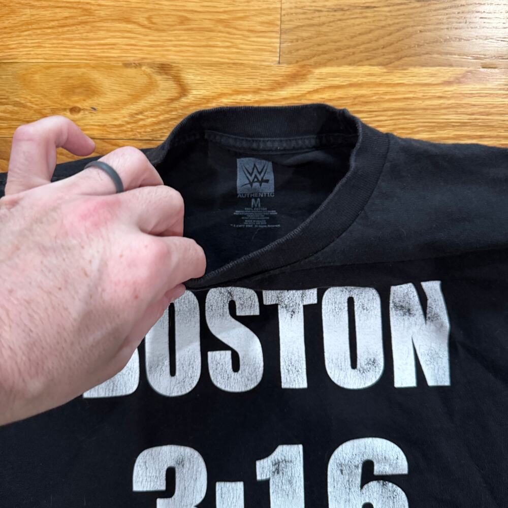 WWE Boston 3:16 T-Shirt Stone Cold Steve Austin Skull Graphic Mens M Black - Picture 2 of 4